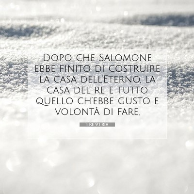 1 Re 9:1 Versetto della Bibbia Spiegato