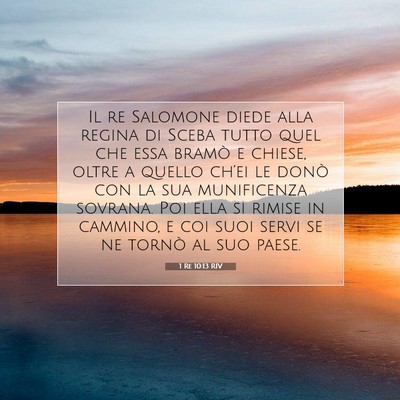1 Re 10:13 Versetto della Bibbia Spiegato