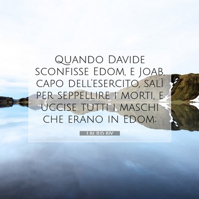 1 Re 11:15 Versetto della Bibbia Spiegato