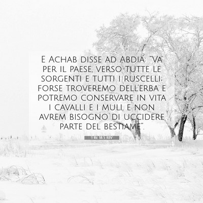 1 Re 18:5 RIV Immagine del Versetto della Bibbia