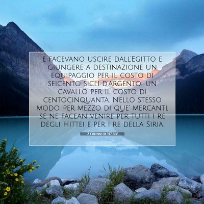 2 Cronache 1:17 Versetto della Bibbia Spiegato