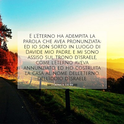 2 Cronache 6:10 Versetto della Bibbia Spiegato
