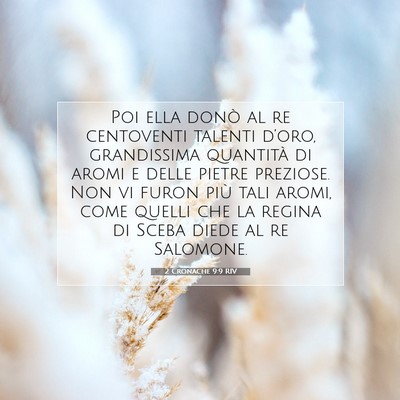 2 Cronache 9:9 RIV Immagine del Versetto della Bibbia