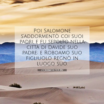 2 Cronache 9:31 RIV Immagine del Versetto della Bibbia