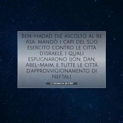 2 Cronache 16:4 RIV Immagine del Versetto della Bibbia