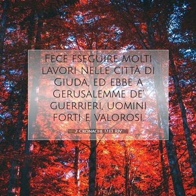 2 Cronache 17:13 RIV Immagine del Versetto della Bibbia