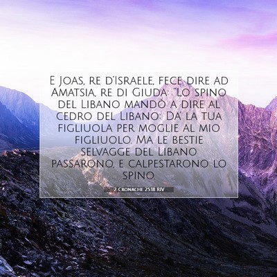2 Cronache 25:18 Versetto della Bibbia Spiegato