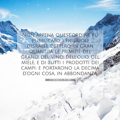 2 Cronache 31:5 Versetto della Bibbia Spiegato