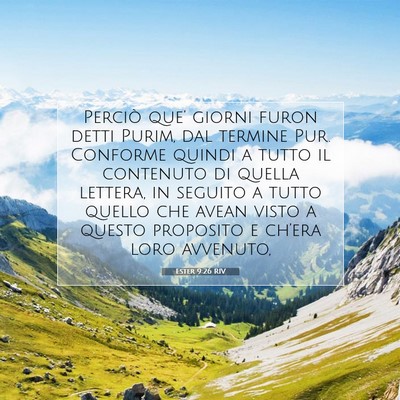 Ester 9:26 Versetto della Bibbia Spiegato