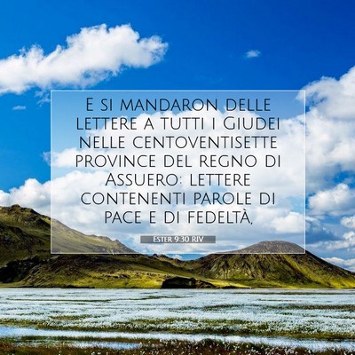 Ester 9:30 RIV Immagine del Versetto della Bibbia