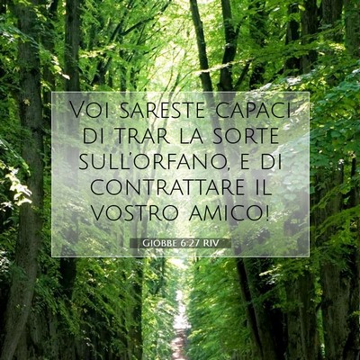 Giobbe 6:27 Versetto della Bibbia Spiegato