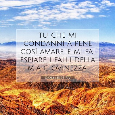 Giobbe 13:26 RIV Immagine del Versetto della Bibbia