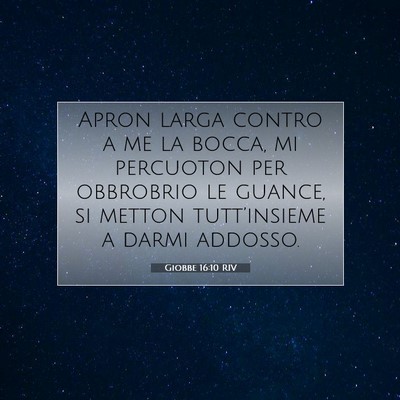 Giobbe 16:10 RIV Immagine del Versetto della Bibbia