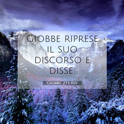Giobbe 27:1 RIV Immagine del Versetto della Bibbia