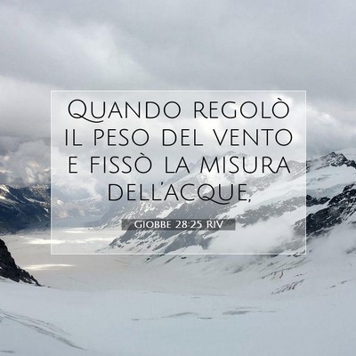 Giobbe 28:25 Versetto della Bibbia Spiegato