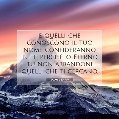 Salmi 9:10 RIV Immagine del Versetto della Bibbia