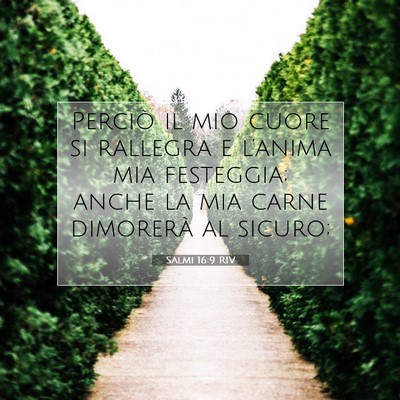 Salmi 16:9 RIV Immagine del Versetto della Bibbia