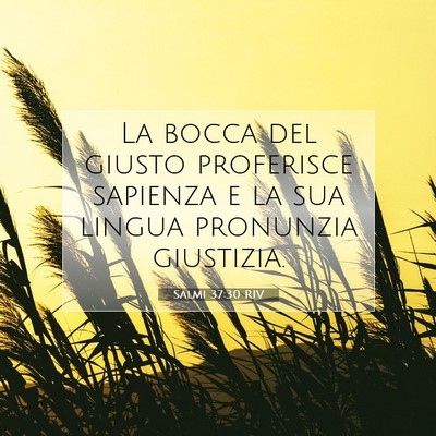 Salmi 37:30 RIV Immagine del Versetto della Bibbia