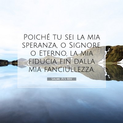 Salmi 71:5 Versetto della Bibbia Spiegato