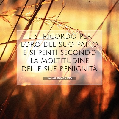 Salmi 106:45 RIV Immagine del Versetto della Bibbia