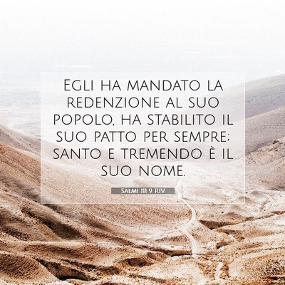 Salmi 111:9 RIV Immagine del Versetto della Bibbia