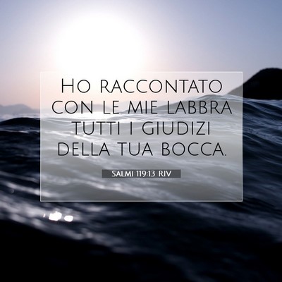 Salmi 119:13 Versetto della Bibbia Spiegato