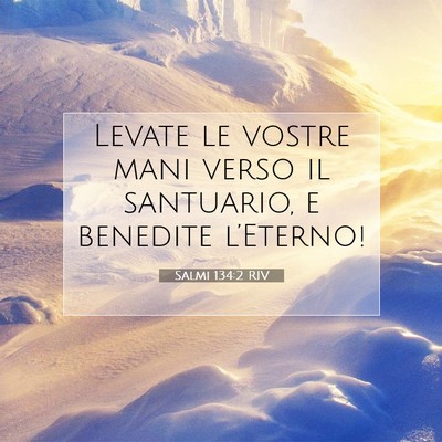 Salmi 134:2 RIV Immagine del Versetto della Bibbia