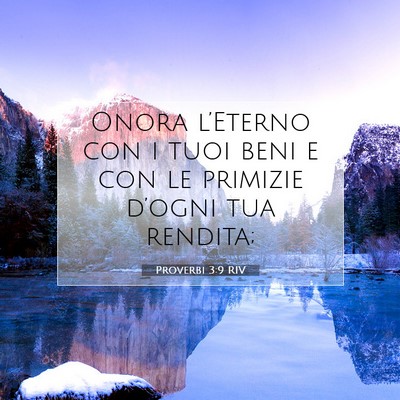 Proverbi 3:9 RIV Immagine del Versetto della Bibbia