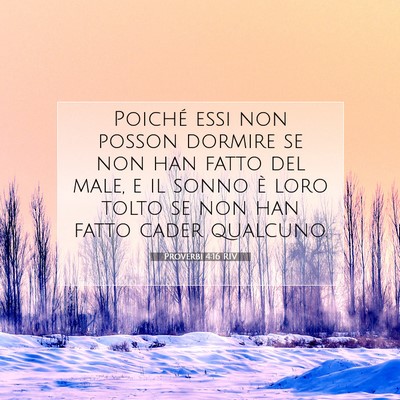 Proverbi 4:16 RIV Immagine del Versetto della Bibbia