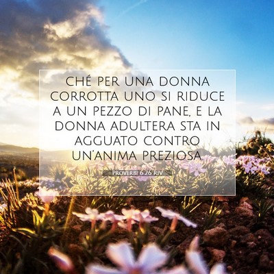 Proverbi 6:26 RIV Immagine del Versetto della Bibbia