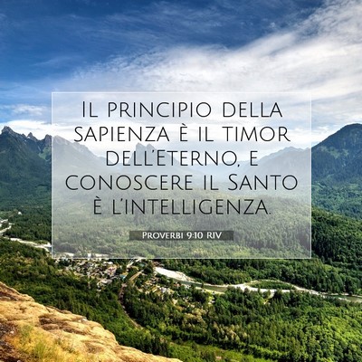 Proverbi 9:10 RIV Immagine del Versetto della Bibbia
