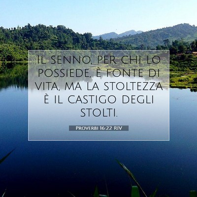 Proverbi 16:22 RIV Immagine del Versetto della Bibbia