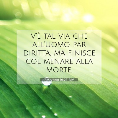Proverbi 16:25 RIV Immagine del Versetto della Bibbia