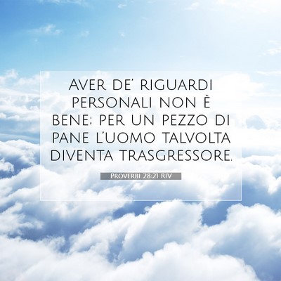 Proverbi 28:21 RIV Immagine del Versetto della Bibbia