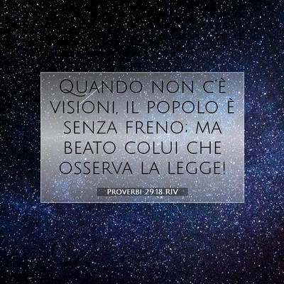 Proverbi 29:18 RIV Immagine del Versetto della Bibbia