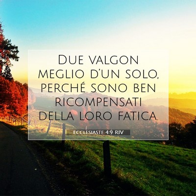 Ecclesiaste 4:9 RIV Immagine del Versetto della Bibbia