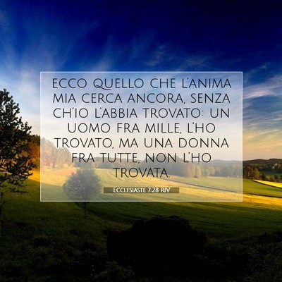 Ecclesiaste 7:28 Versetto della Bibbia Spiegato