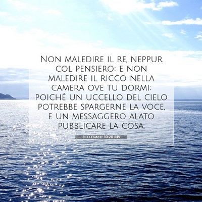 Ecclesiaste 10:20 RIV Immagine del Versetto della Bibbia
