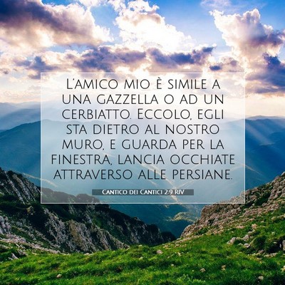 Cantico dei Cantici 2:9 RIV Immagine del Versetto della Bibbia