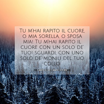 Cantico dei Cantici 4:9 RIV Immagine del Versetto della Bibbia