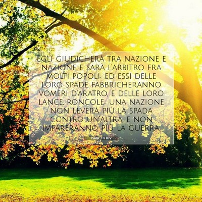 Isaia 2:4 RIV Immagine del Versetto della Bibbia