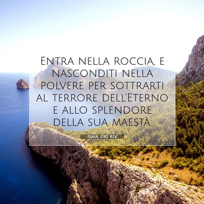 Isaia 2:10 RIV Immagine del Versetto della Bibbia