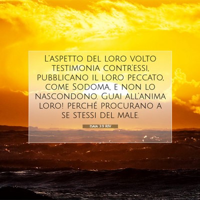 Isaia 3:9 RIV Immagine del Versetto della Bibbia