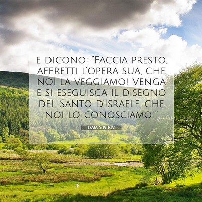 Isaia 5:19 RIV Immagine del Versetto della Bibbia