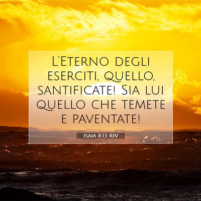 Isaia 8:13 RIV Immagine del Versetto della Bibbia