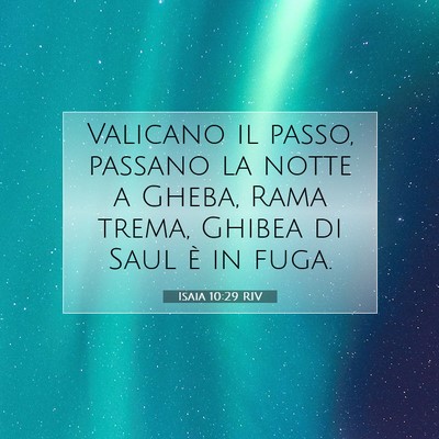 Isaia 10:29 RIV Immagine del Versetto della Bibbia