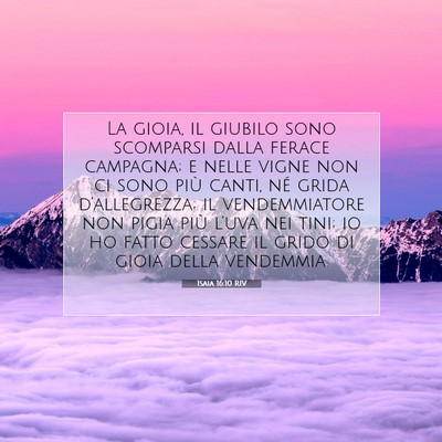 Isaia 16:10 RIV Immagine del Versetto della Bibbia