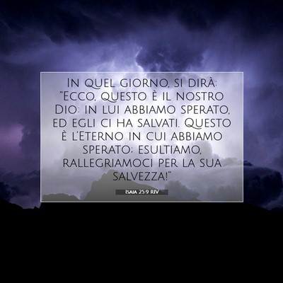 Isaia 25:9 RIV Immagine del Versetto della Bibbia