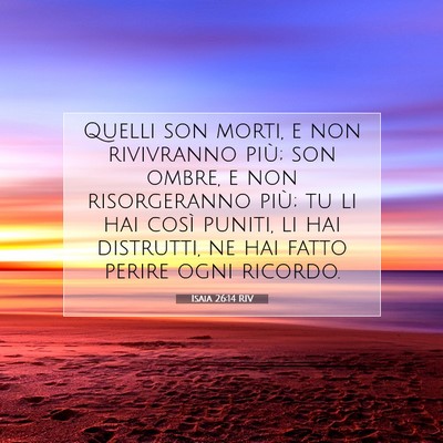Isaia 26:14 Versetto della Bibbia Spiegato
