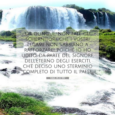 Isaia 28:22 Versetto della Bibbia Spiegato